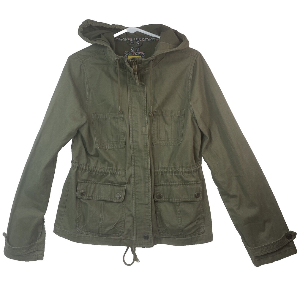 Prince & Fox Drab Green Olive Army Military‎ jacket Women's Sz L Utility